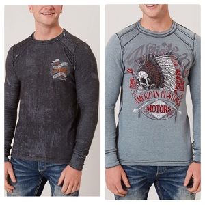 Affliction Buckle Thermal Shirt Reversible Large